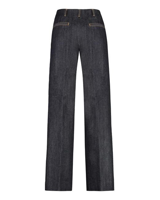 Tory Burch Blue Wide-Leg Jeans