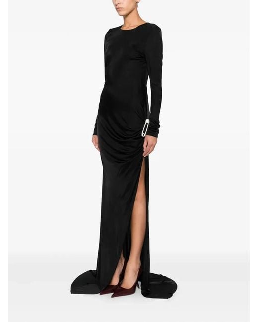 GIUSEPPE DI MORABITO Black Long Sleeve Dress With Draped Design