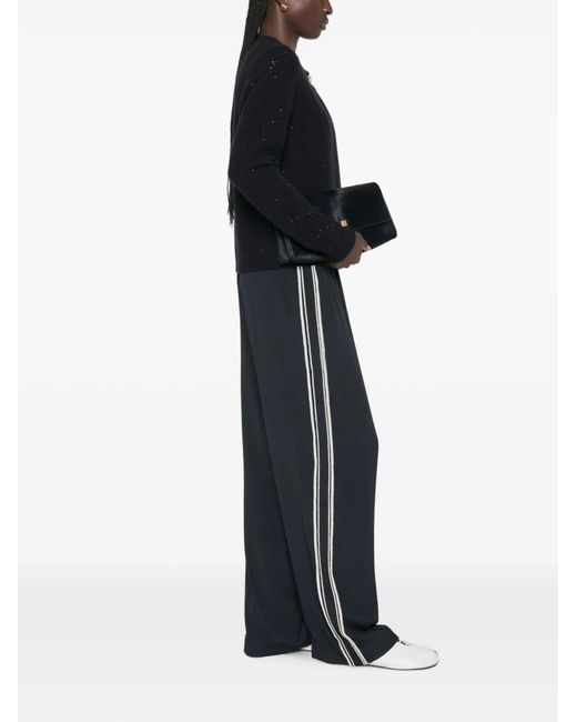 Fabiana Filippi Blue Silk Blend Trousers