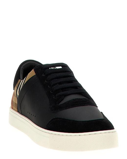 Burberry Black Check Insert Sneakers for men