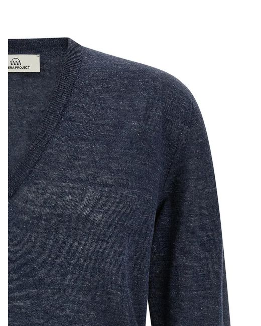 Rivvia Projects Blue Linen And Silk Sweater for men