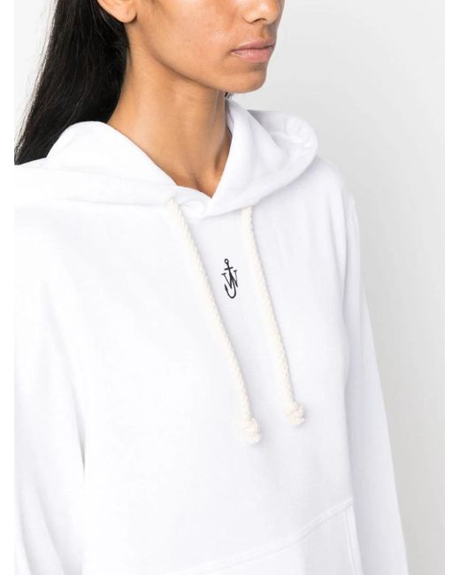 J.W. Anderson White Anchor Embroidery Hoodie