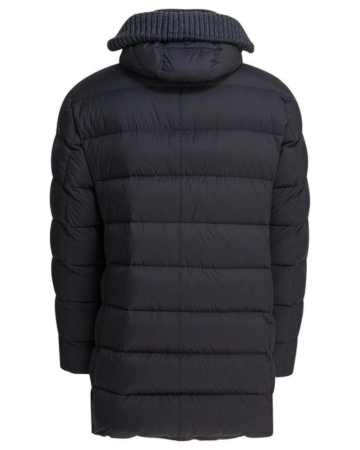 Herno Blue Hooded Puffer Jacket for men