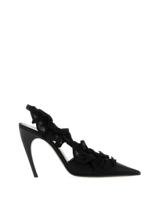 Nensi Dojaka Black Satin Pumps