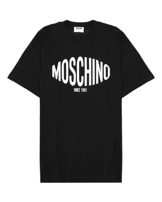 Moschino Black T-Shirt With Logo for men