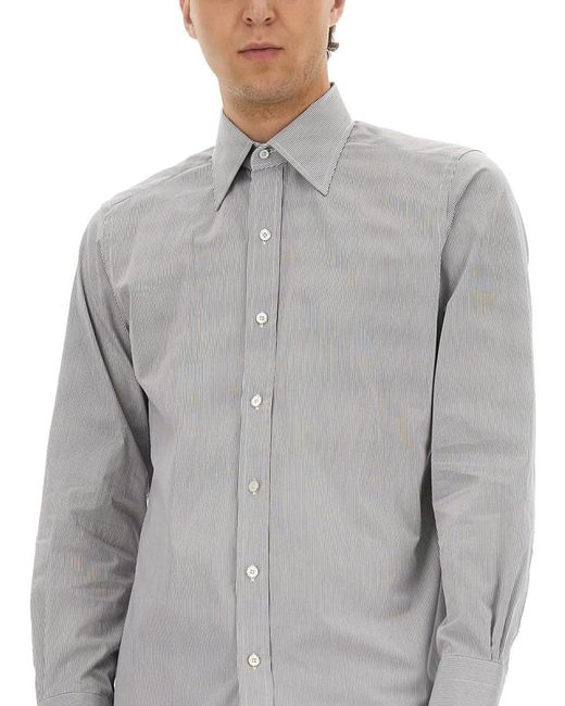 Tom Ford Gray Striped Shirt for men