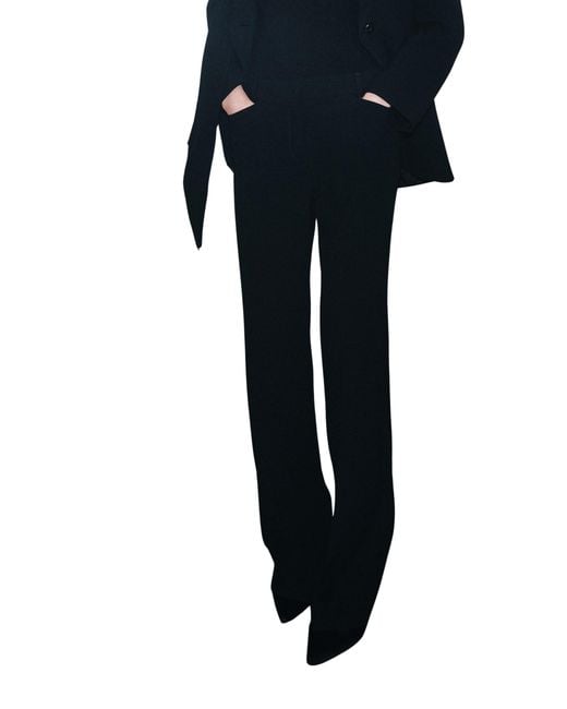 Marella Black Mini-Flare Crêpe Envers Satin Trousers