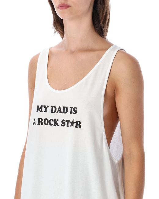 Stella McCartney White My Dad Is A Rockstar Tank Top