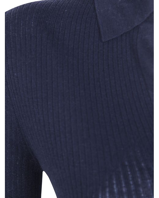 Max Mara Blue Gergo Cashmere And Silk Polo Shirt