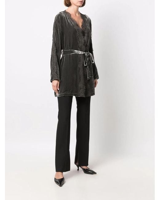 Gold Hawk Black Velvet Long Duster