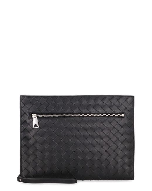 Bottega Veneta Gray Intrecciato Vn Document Case for men