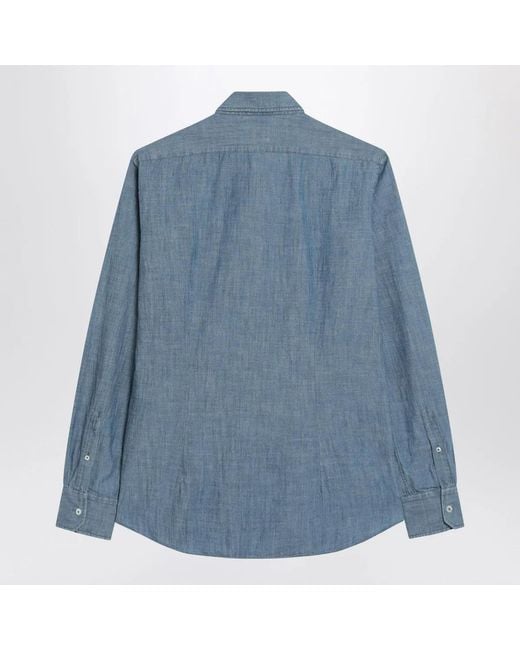 Xacus Blue Light Denim Tailor Fit Shirt for men
