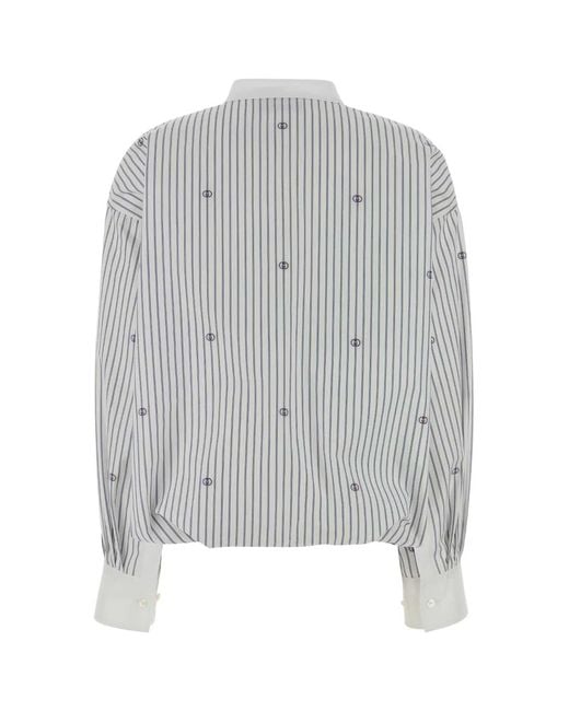 Gucci Gray Embroidered Poplin Shirt