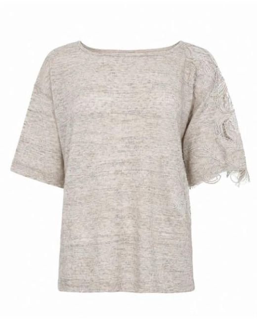 D.exterior White Shell Wool Tee Shirt