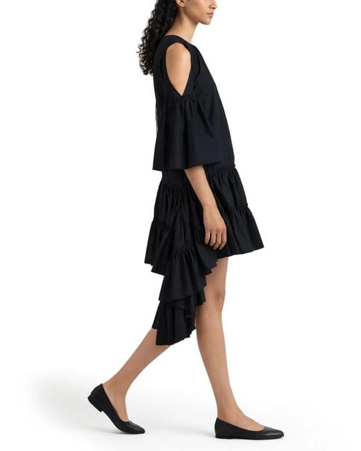 J.W. Anderson Black Dress With Ruffles