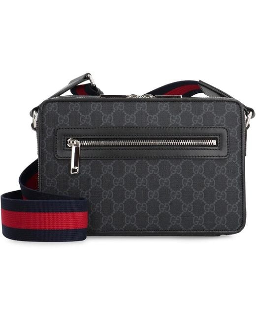 Gucci Black Gg Media Crossbody Bag for men