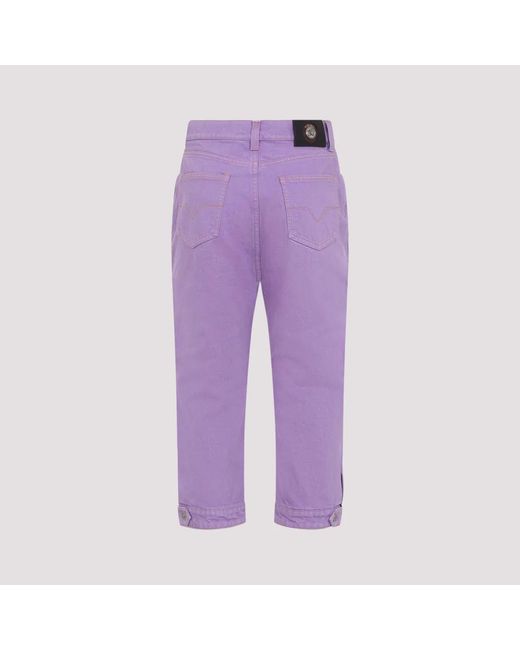 Versace Purple Lilac Arch Cotton Jeans