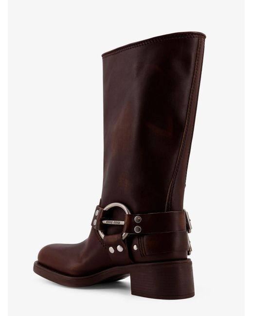 Miu Miu Brown Leather Boots