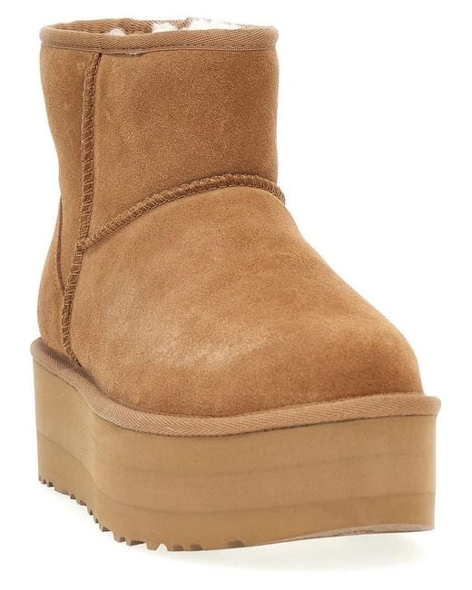 Ugg Brown 'Classic Mini Platform' Ankle Boots