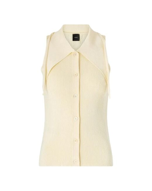 Pinko Natural Snow Viscose Polyamide Top