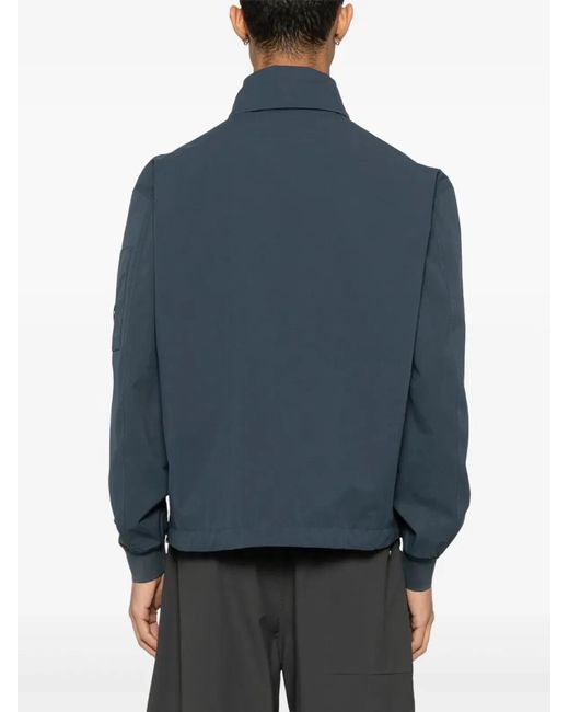 C P Company Blue C.P.Company Button Hooded Jacket for men