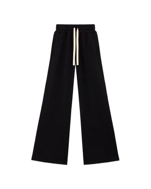 Palm Angels Black Cotton Trousers
