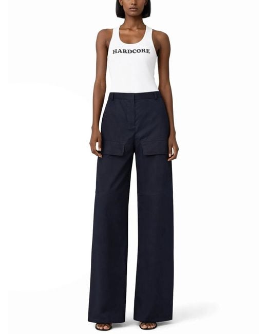 Stella McCartney Blue Cotton Cargo Pants