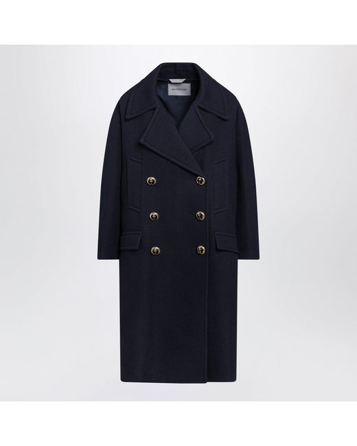 Balenciaga Blue Wool Coat
