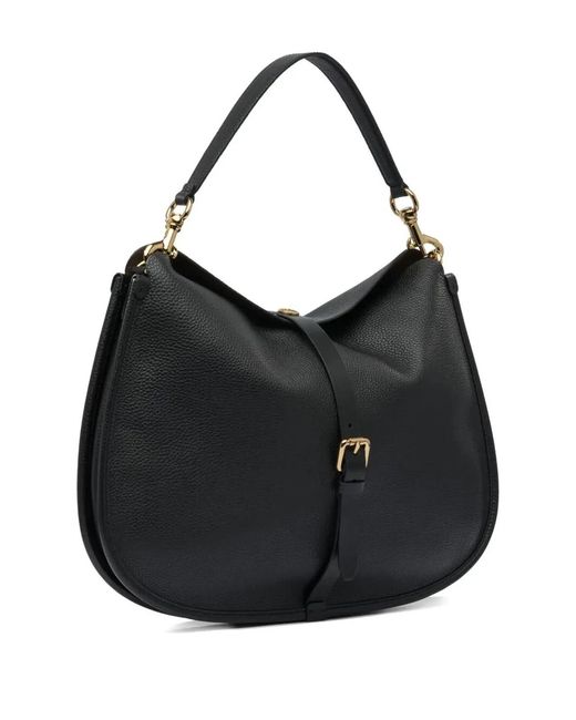 Etro Black Buckle-Fastening Extra-Large Leather Shoulder Bag