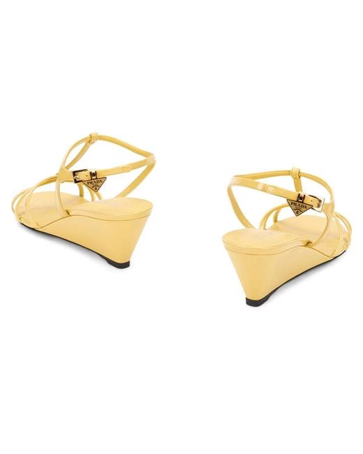 Prada Natural Wedge Sandals