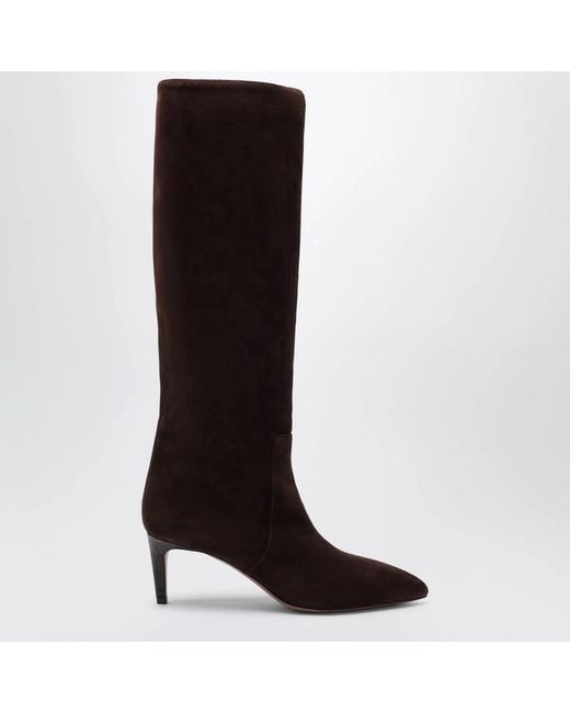 Paris Texas Black Chocolate Suede Pointed-Toe Boots