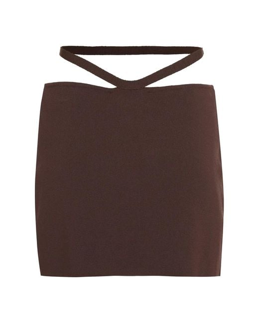 ANDREADAMO Brown Andreadamo Knitted Mini Skirt
