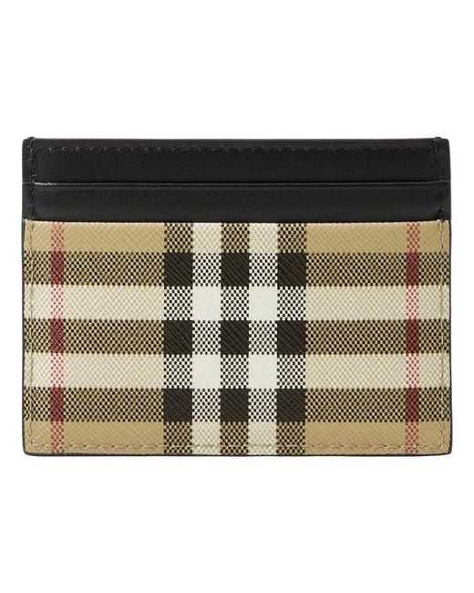 Burberry Black Card Holder "Check" for men