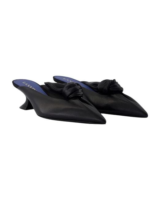 Lanvin Black Kitten Bow Pumps