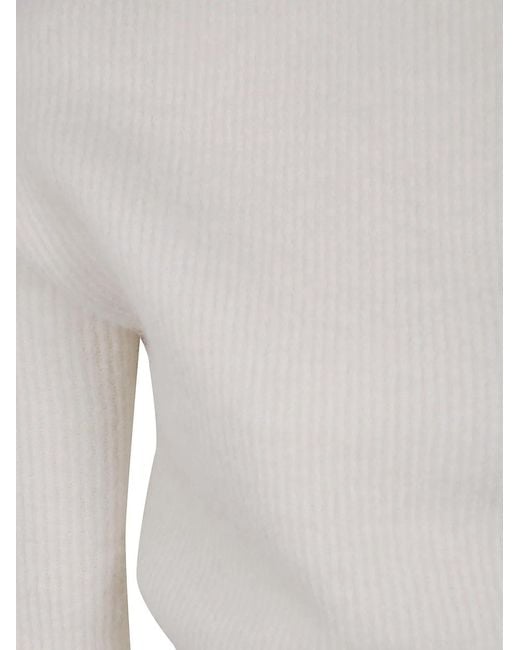 Rick Owens White Wool Off-Shoulder Sweater