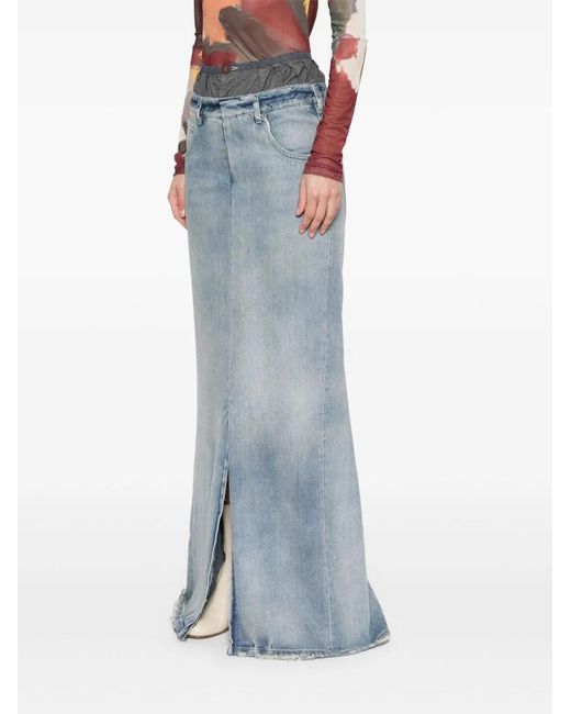 Maison Margiela Blue Denim Cotton Skirt
