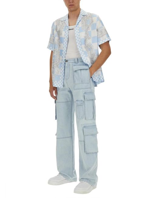 Versace Blue Cargo Jeans for men