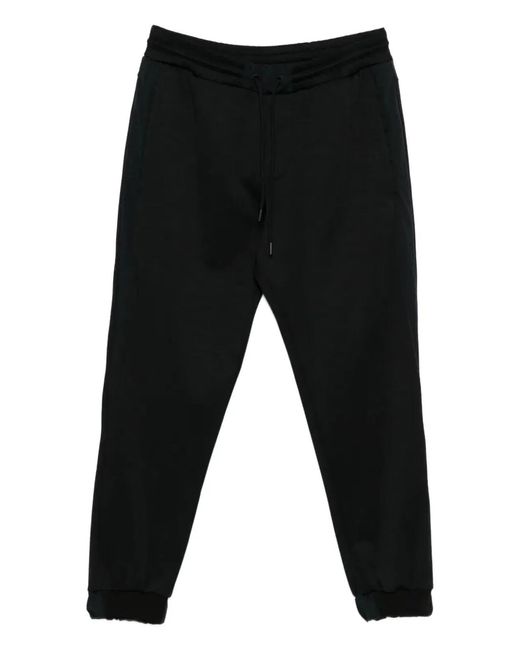Paul & Shark Black Paul & Shark Straight-Leg Cotton Blend Joggers for men