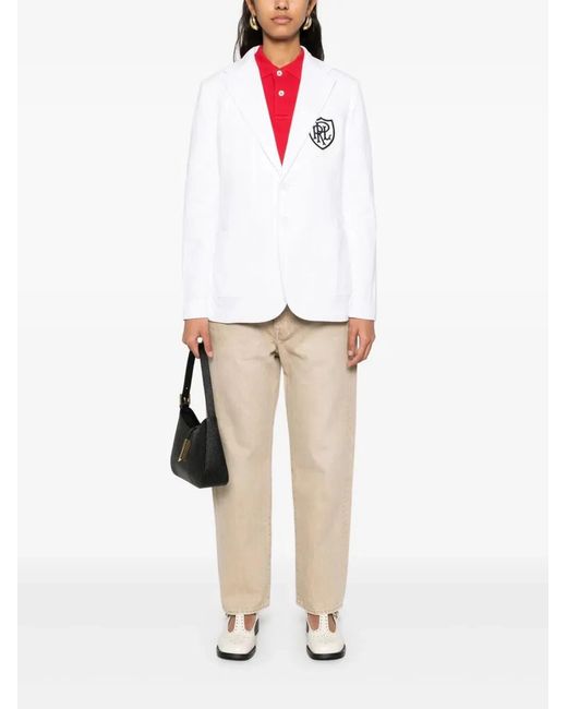 Polo Ralph Lauren White Crst Kn Blazer