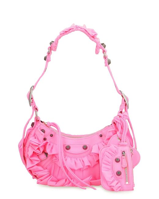 Balenciaga Pink Fluo Fabric Le Cagole Xs Shoulder Bag