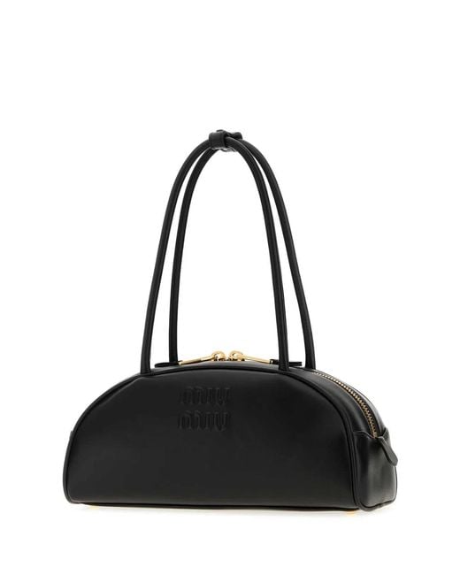 Miu Miu Black Leather Beau Shoulder Bag