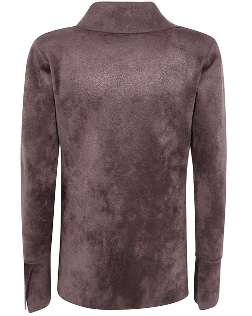 D.exterior Purple Velvet Double Breasted Jacket