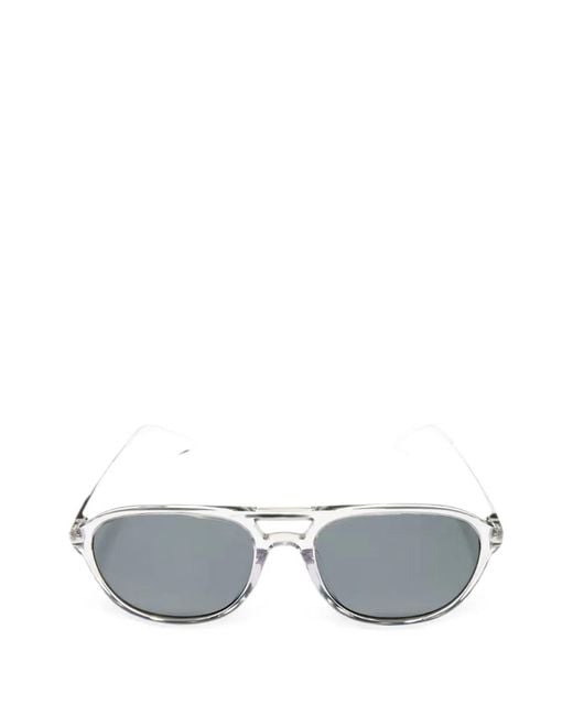 Gucci White Clear Frame Retro Sunglasses