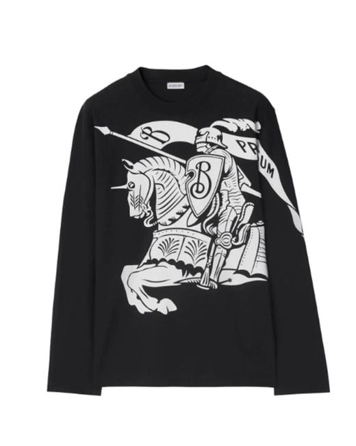 Burberry Black Ekd Print Cotton Sweatshirt for men