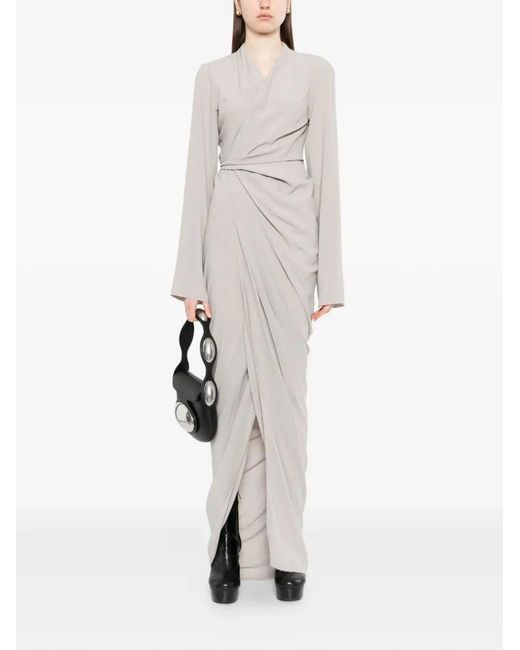 Rick Owens White "Wrap Gown" Dress