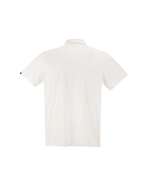 Rrd White Stretch Oxford Polo Shirt for men