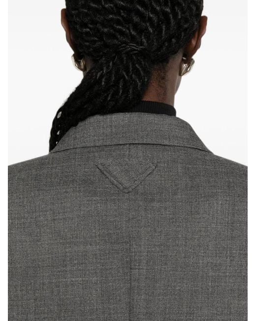 Prada Gray Wool Single-Breasted Jacket