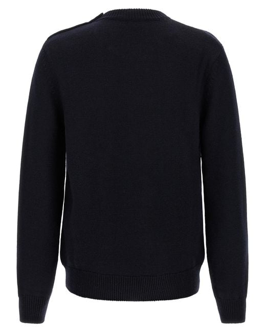 Dolce & Gabbana Blue Dolce & Gabbana Embroidered Coat Of Arms Sweater for men