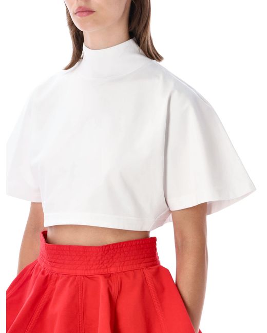 Alaïa Red Alaia Highneck Tshirt Cotton Jersey