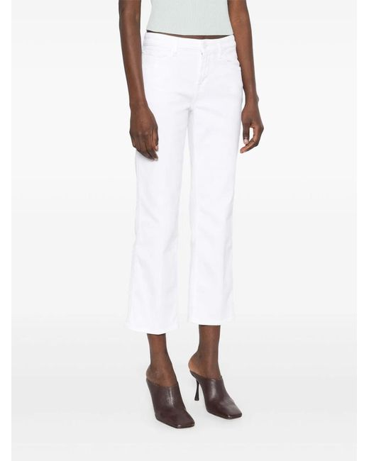 7 For All Mankind White Title: Bootcut Stretch Denim Jeans With Metallic Fibre